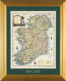 Ancient Ireland Map Framed